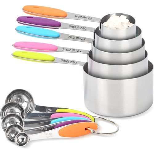 Measuring Cups and Spoons Stainless Steel 10Pcs Set