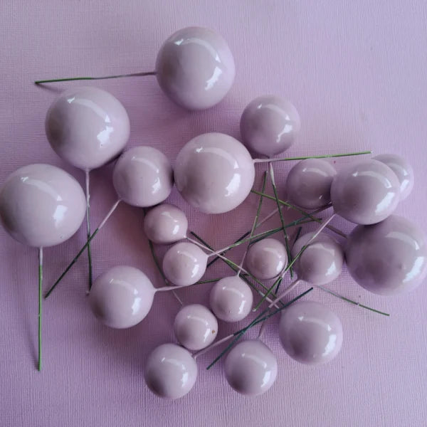 Lavender Faux Ball Cake Topper – 20pcs Pack