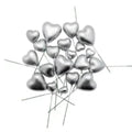 Silver Heart Faux Ball Cake Topper – 20pcs Pack