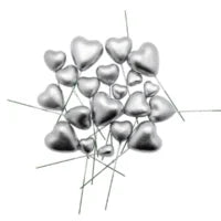 Silver Heart Faux Ball Cake Topper – 20pcs Pack
