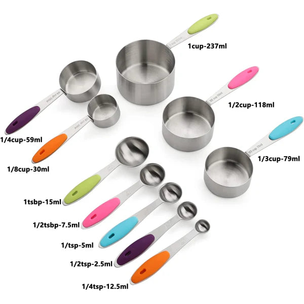 Measuring Cups and Spoons Stainless Steel 10Pcs Set