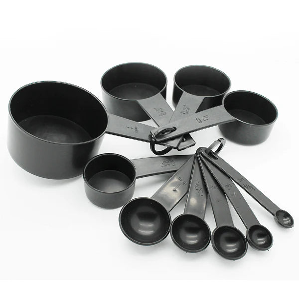 Black Measuring Cups & Spoons Set– 10pcs Set