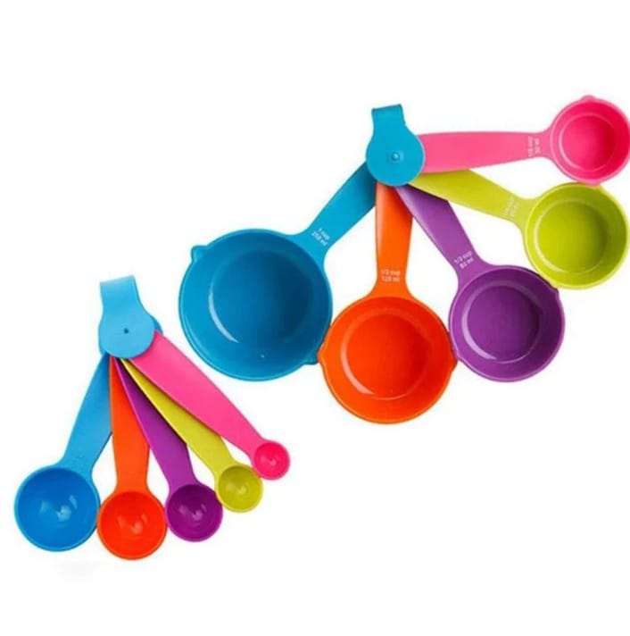 Multi Color Measuring Cups & Spoons Set – 10pcs Set