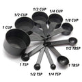 Black Measuring Cups & Spoons Set– 10pcs Set