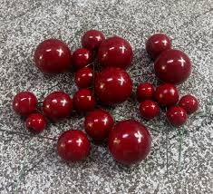 Maroon Faux Ball Cake Topper – 20pcs Pack