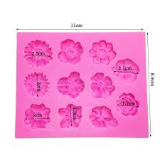 11-Cavity Mixed Flowers Fondant Silicone Mold