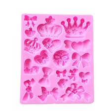 Mini Crown, Bow & Hearts Fondant Silicone Mold