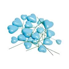Blue Heart Faux Ball Cake Topper – 20pcs Pack