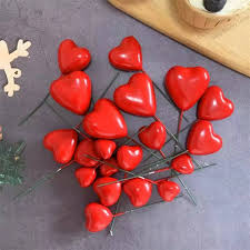 Red Heart Faux Ball Cake Topper – 20pcs Pack